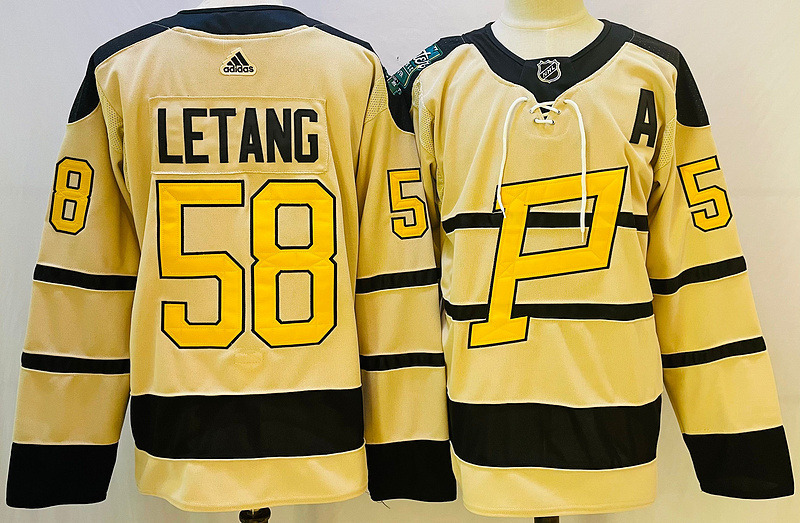 Men's Pittsburgh Penguins Kris Letang #58 Yellow Jersey